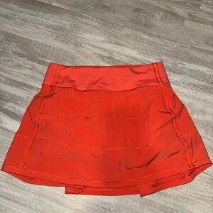 Lululemon Pace Rival Mid Rise Orange Skirt